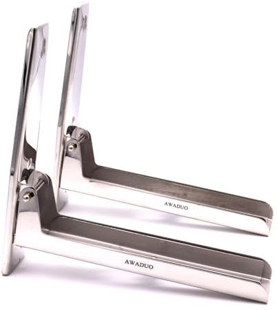awaduo Edelstahl Mikrowelle Rack, Retrackable faltbar Mikrowelle Wand montiert Ständer Rack Halterung mit zwei Haken