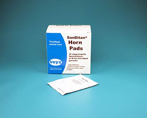 SanDitan Horn Pads | 25 Pads | Huf- und Klauenpflege für Pferde | Zur Versorgung von Löchern, Rissen, Spalten und dem Strahlbereich | Getränkt mit Al Co Cid Liquid