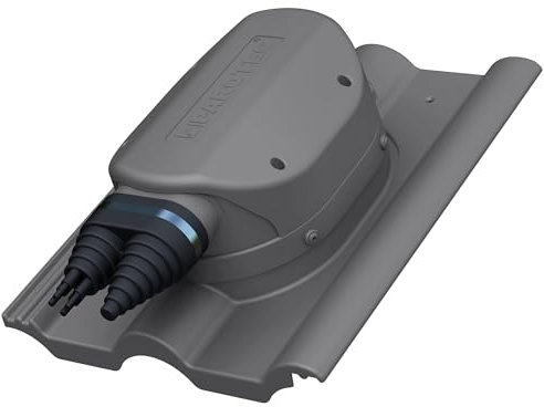 Wasserdichter Solardurchgang Photovoltaik-Dachdurchgang für Braas - Frankfurter, Benders - Mecklenburger, ProDach - Doppelrömer Dachziegel - Solar Dachdurchführung (RAL 7024 - Graphit)