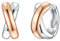 Rafaela Donata Damen Creolen aus 925/- Sterling Silber rosévergoldet - Silbercreolen Bicolor Klappcreolen zweifarbig