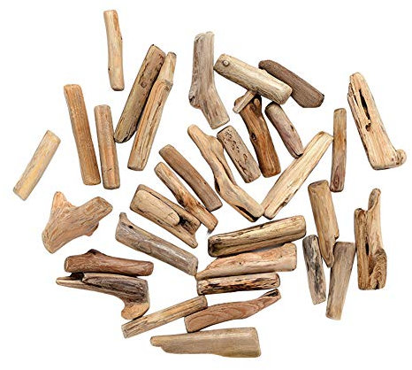 JIHUOO 20 Stücke Treibholz Stück Schwemmholz Schwemmhölzer Bastelholz Aquarium Dekor Ornamente Dekoholz A