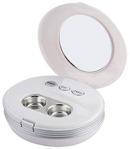 OUKENS Contact Lens Cleaner,Portable Ultrasonic Contact Lens Cleaner with Daily Care for Cleaning Lenses(White)