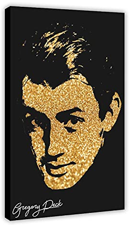 Gregory Peck Poster Portrait-Kunst, Leinwand, Wanddekoration, Schlafzimmer, Dekoration, Bild, Sport, Landschaft, Büro, Raumdekoration, Geschenk-Rahmen: 50 x 75 cm