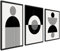 Moderne Poster Set | Bilder Wohnzimmer Deko Schlafzimmer | 3x 50x70cm | Abstrakt Art Schwarz und weiß | ohne Rahmen