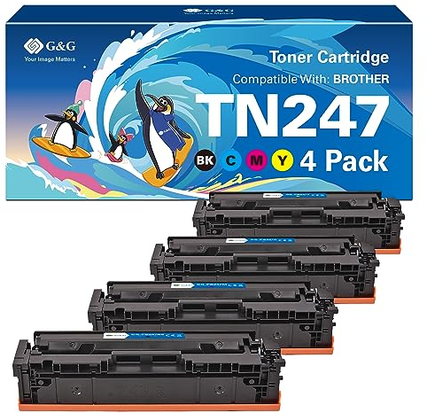 G&G TN-243CMYK Toner kompatibel mit Brother TN-247 TN-243 für MFC-L3750CDW MFC-L3770CDW DCP-L3550CDW HL-L3210CW HL-L3230CDW MFC-L3710CW (Schwarz Cyan Magenta Gelb)