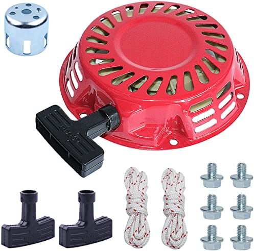 Adefol Avviamento a Strappo per Honda GX120 GX160 GX200 5.5HP 6.5HP, Avviatore Manuale + Coppa di Avviamento + Cavo + Viti Accessorio Motore Recoil Starter Kit 12 in 1