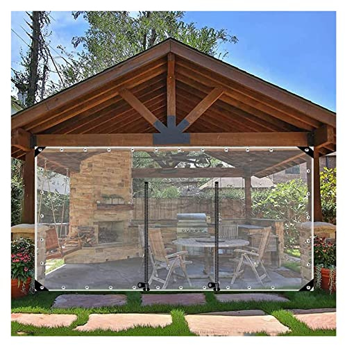 Transparente Plane Seitenteile mit Reissverschluss Tür, PVC Vinyl Wasserdicht Durchsichtige Planenvorhänge, Plane für Pergola Patio Porch Carport Vordächer, mit Ösen ( Farbe : WxH , Größe : 270x220cm(