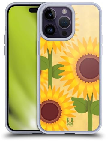 Head Case Designs Girasol Flores Románticas Caso de Gel Suave Compatible con Apple iPhone 14 Pro MAX