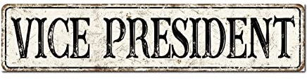 Madcolitote Vintage Vice President Holzschild, Vizepräsident, Straßenschilder, rustikale Holzkunst, Bauernhaus, Wanddekoration, Küche, Heimdekoration, Schilder, Wandbehang, Einweihungsgeschenk, 10,2 x