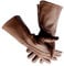 VISTOSO Premium Handschuhe aus echtem Leder, Mittelalter-Kostüm, Cosplay, lange Manschette, Braun, X-Large