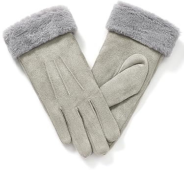 vislivin Handschuhe Damen Winter Warm Handschuhe Touchscreen Handschuh mit Gefütterte Grau XL 1