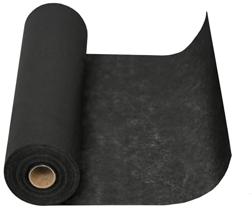 MODERNO Chemin de table en non-tissé noir - Chemin de table moderne - Décoration de fête pour anniversaire, mariage - 30 cm x 25 m