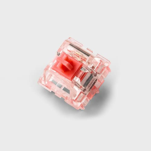 PAKJEL KTT Rose/Strawberry Switches, 3Pin 45g Linear Pink Transparent Switch for Gaming Mechanical Keyboard (Color : Strawberry, Size : 90PCS)