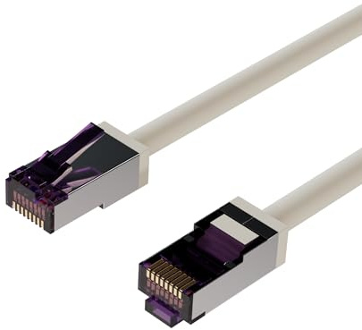 Flexline®-Patchkabel cat. 6A S/FTP, kurze Bauform, PIMF, grau, 3,0m
