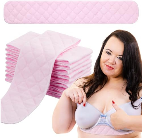 SATINIOR 10 Fodere Antisudore per Reggiseno da Donna Fascia Banda Sottoseno in Cotone 18 x 3 Pollici (Rosa, M)