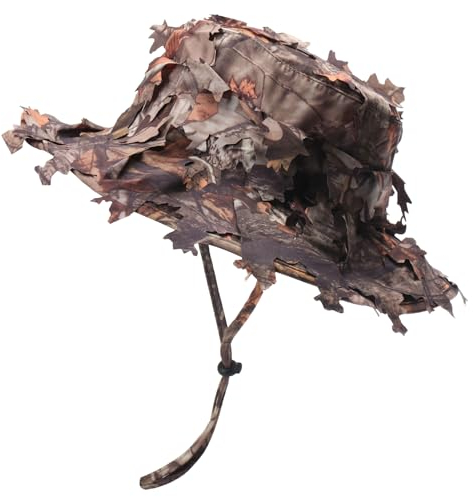 Huakunda Herren Boonie Hut Breite Krempe Camouflage Abgerundete Hüte Faltbar Sonnenhut für Camping Tactical Paintball Jagd (DE/NL/SE/PL, Alphanumerisch, Einheitsgröße, Braun Camouflage)