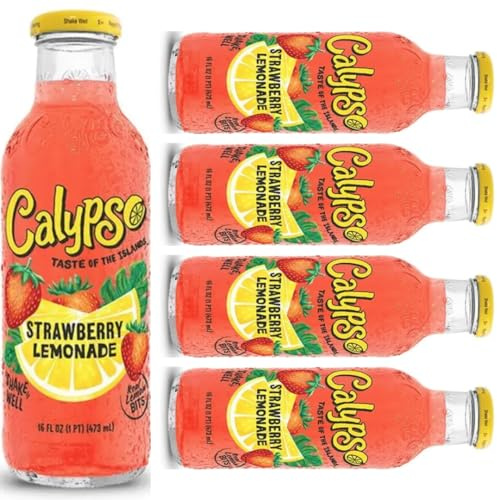 Pufai Calypso Strawberry Lemonade Lot de 5 bouteilles en verre 473 ml