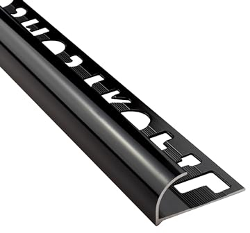 Alu Viertelkreis Profil Fliesenschiene eloxiert schwarz 2,7m 12mm matt