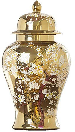 Vases en porcelaine bleue et blanche Vase à fleurs classique Vases à fleurs en céramique bleue et blanche Pot de temple pour salon, chambre à coucher, bureau, vase décoratif pour la cérémonie de mar