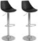 LOLAhome Set de 2 Taburetes Altos Cocina Giratorios en 360°, Juego de Sillas de Bar Regulables en Altura de 83 a 104 cm, con Respaldo, Material Polipiel, Estructura Metal y Reposapiés, Negros