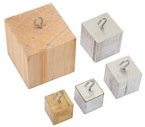 Büromaterial-Set mit Eisen, Kupfer, Aluminium, Massivholz, Handgefertigt, Präzise Würfel, Kompakte Größe, Ideal für Physikalische Experimente, Wissenschaftliche Bildung,