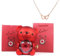 POHDHK Engraved Heart Necklace - With Real Rose Bear Giftbox, Preserved Rose Gifts Set for Mom, Wife, Girlfriend (Red)