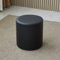 SHIJHUI Schuhwechselhocker, runder Ottomane, Gäste-Sitz, extra Sitz, Sofa, Fußstütze, weicher Schwammfüller, wasserdicht, PU-Leder, Pouf Ottomane (schwarz, 35 cm hoch x 30 cm breit)