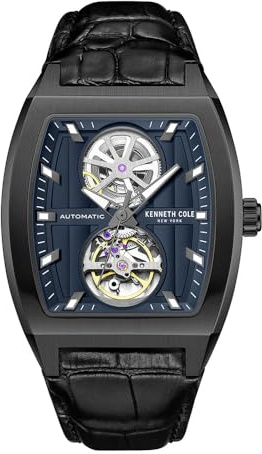 Kenneth Cole New York Men's Automatic Watch - Skeleton Dial, Curved Case, Contemporary Style