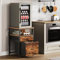 Herture Mini Fridge Stand with 3 Storage, Mini Fridge Cabinet, Beverage Fridge Table, Heavy Duty 18.11 L* 18.11 W Tabletop, for Dorm, Apartment,Office, Bedroom Rustic Brown HB03BXN