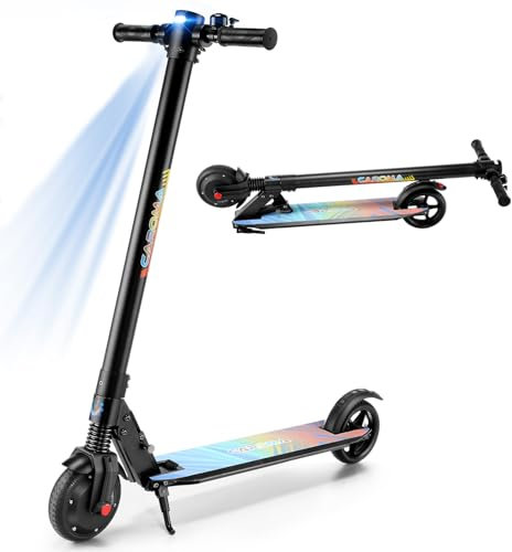 Caroma E Scooter, max. 20 KM/h, Faltbarer E Roller 250W Motor, LED Display, Elektroroller für Kinder, Elektroscooter Geeignet für Jugendliche Kinder, Max. Belastung 100 KG(Schwarz)