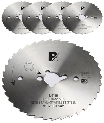 Pirge Kreismesser Universal 80 mm Gezähnt 5 TLG - Schärfstes Dönermesser aus Edelstahl in Premium Qualität