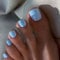 SXVME Light Blue Press on Toes Nails Short Square, Solid Color Fake Toe Nails Glue on, Toe Press on Nails for Women, Spring Summer Glossy Gel ToeNails Acrylic for Decoration 24 Pcs