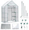 Hebitod Serra per pomodori con mensole per piante, 143 x 73 x 195 cm, telo in polietilene da 135 g, resistente alle intemperie, con porta (bianco), per giardino o balcone