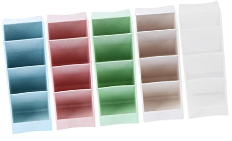 DOITOOL 5stücke Make-up-halter Aus Kunststoff Mit Vier Gittern Für Aufbewahrung Von Kosmetik-tools Schräges Design Für Ordnung Schreibtisch