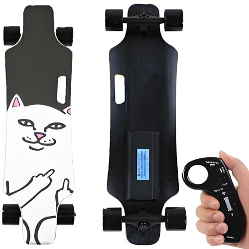 Patineta eléctrica con control remoto 2025, monopatín completo Cruiser Longboard para adultos y adolescentes, tabla de arce de 7 capas, velocidad máxima de 25 km/h + 15 km de autonomía | E-Longboard
