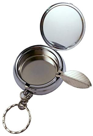 TSMORY Tragbarer Taschenaschenbecher Schlüsselanhänger Auto Schlüsselanhänger Edelstahl Anhänger für Schlüsselanhänger Outdoor Halter für