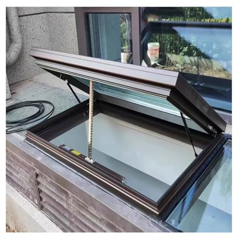 XILYZMO Kippfenster, Aluminiumrahmen Automatisch Dachfenster Haus Dachfenster Fernbedienung Dachboden Dachlukendeckel Gehärtetes Notausgang Dachfensterabdeckung
