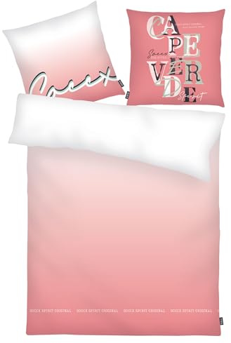 SOCCX Bettwäsche-Set, Wendemotiv, Kopfkissenbezug 80 x 80 cm, Bettbezug 135 x 200 cm, mit Reißverschluss, 100% Baumwolle/Renforcé, Mehrfarbig