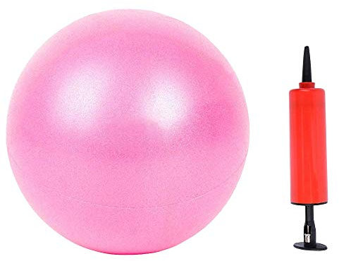 Comkit Mini Yoga Pilates Ball 25,4 cm für Stabilität Übung Training Gym Anti Burst und rutschfeste Bälle mit aufblasbare Stroh, Rose