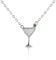 Diamond Treats Dainty Cocktail Glass Necklace in 925 Sterling Silver, Sterling Silver Cocktail Glass Pendant Necklace for Women and Teen Girls with Cubic Zirconia Stones, Silver Jewellery for Women