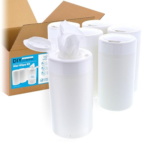 DIY Hand & Surface, Mix-It-Up Wet Wipe Kit, (50 Viscose Dry Wipes X 6 Canisters), 300 Wipes