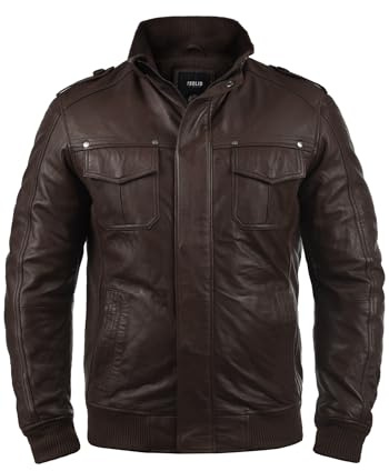 !Solid Camash Herren Lederjacke Mit Stehkragen Aus 100% Echtleder