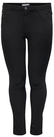 ONLY Carmakoma Damen Skinny Jeans Carkarla Reg Sk Ankle Zip JNS Black Noos