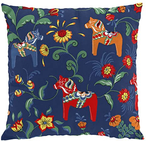 Arvidssons Textil Leksand Dunkelblau Kissenbezug 47x47 cm