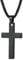 PROSTEEL Personalised Cross Necklace Men 24 inch Leather Rope Chains Black