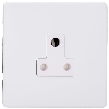 Varilight Round Pin Socket 5A - Screwless Primed with White Insert, XDYRP5AWS.PD