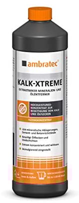 Ambratec KALK XTREME URINSTEINLÖSER,ÖLENTFERNER,Löst Urinstein, Kalk, Salpeter, Zement und Mörtelschleier von Schalungen Rost und Oxidschichten (Patina) von Buntmetallen und Kupfer
