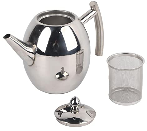 MAGT Teiere, 1000ML Durevole Bollitore in Acciaio Inox Grande Capacità Addensato Fondo Piatto Caffè Tè Contenitore Acqua con Filtro