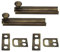 QCAA Solid Brass Surface Bolt 3, Antique Brass Brushed, Made in Taiwan, 2 Pack