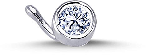 0,04 Carat Diamant Nasenpiercing Piercing 750?er 18 Karat Weißgold